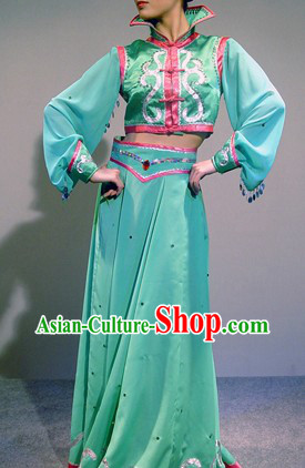 Traditional Chinese Mongolian Dance Costumes Complete Set for Women