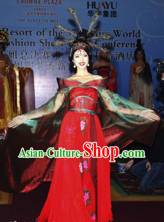 Ancient Chinese Red Imperial Palace Princess Clothing Complete Set for Women