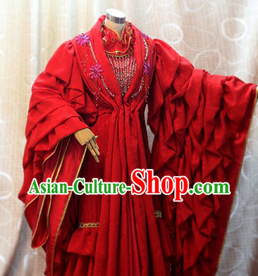 Ancient Chinese Empress Wedding Cosplay Costumes Complete Set for Women