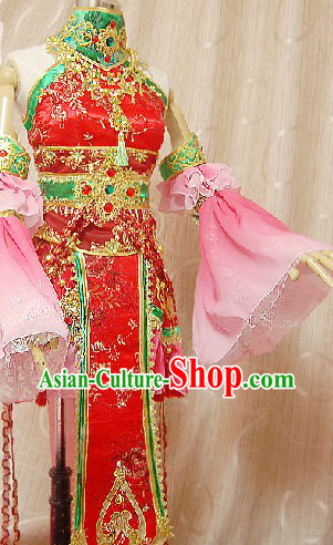 Ancient Chinese Swordwoman Cosplay Costumes Complete Set