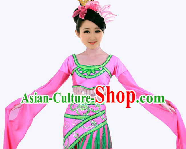 Professional Gu Dian Long Sleeves Dance Costumes and Headgear for Women