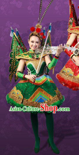 Stage Performance Musician Peking Opera Style Dance Costumes and Hair Accessories for Women