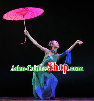 Classicial Umbrella Dance Costumes and Headpieces for Women