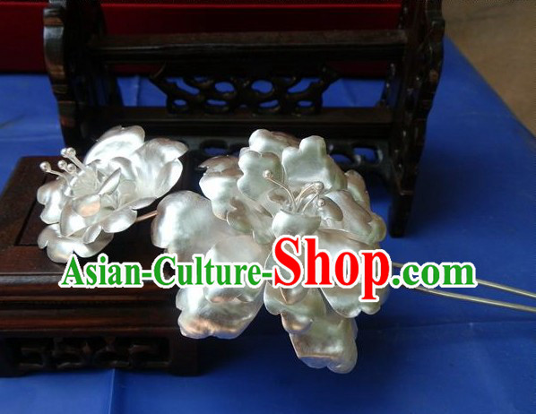 Traditional Chinese Imperial Silver Flower Hairpin