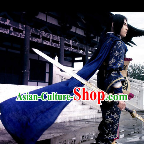 Ancient Chinese Fencer Costume Cosplay  Clothing, Shoes   Accessories for Men