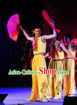 Traditional Chinese Fan Dance Costumes for Men