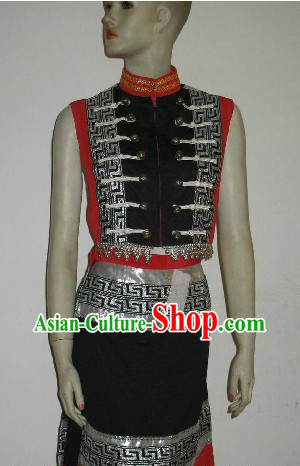 Traditional Chinese Ethnic Dance Costumes Complete Set