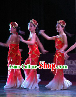 Traditional Chinese Fish Dance Costumes Complete Set