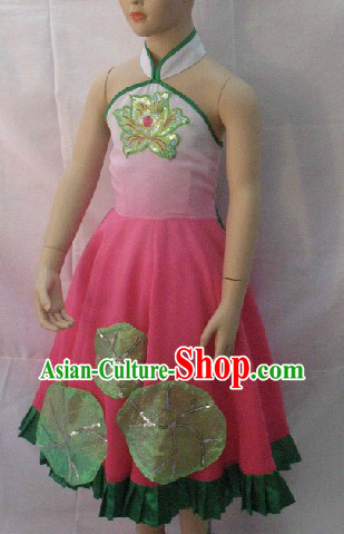 Traditional Chinese Fan Dance Costume Set for Children