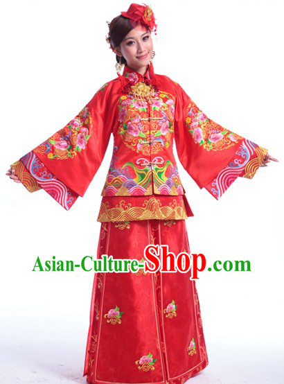 Supreme Chinese Wedding Clothes Complete Set for Brides