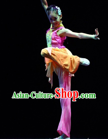 Chinese Classical Silk Dance Costumes Complete Set for Women