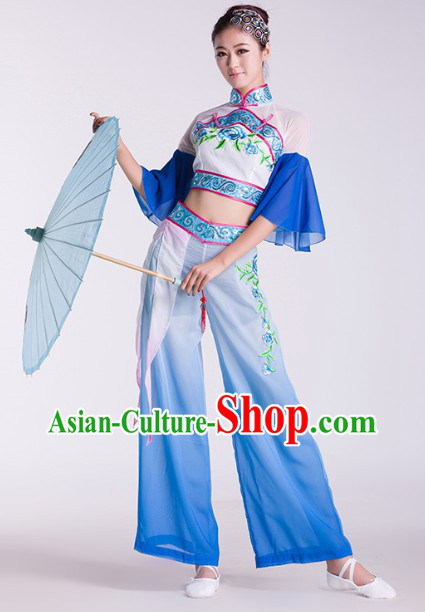 China Umbrella Dancing Costumes Complete Set for Women