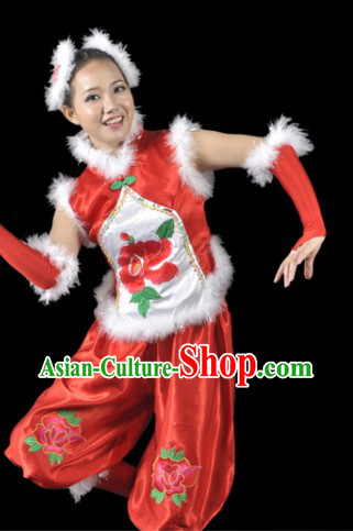 Chinese New Year Clothes Costume and Headdress Complete Set for Women