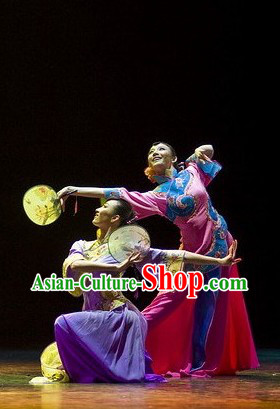 Asian Classical Dancing Costume and Headdress Complete Set for Women