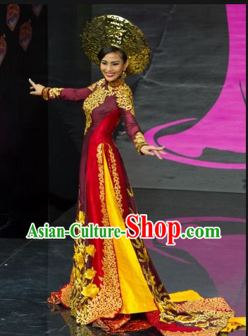 Vietnam Costume and Headwear Complete Set for Women