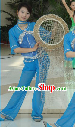 Asian Village Blue Dance Costumes