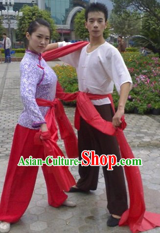 Professional Yangge Dance Costumes Two Complete Sets for Men and Women