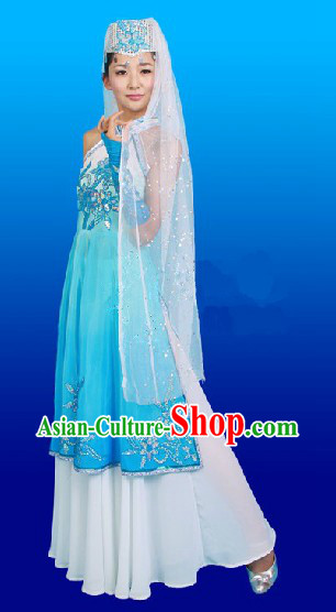 China Hui Ethnic Clothing and Hat Complete Set for Women