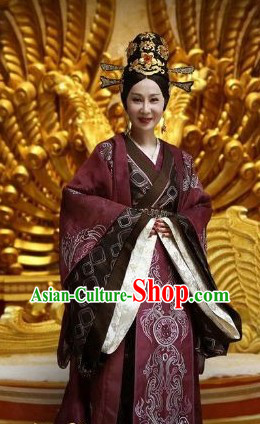 Han Dynasty Empress Hanfu Clothing and Headwear for Women