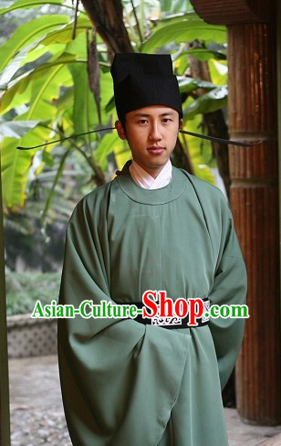 Song Dynasty Chinese Traditional Costume and Hat for Men