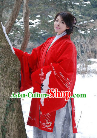 Chinese Traditional Wedding Hanfu Clothing with Crane Embroidery