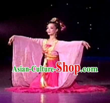 Traditional Chinese Classic Dance Costumes and Headdress for Women