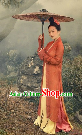 Ancient Song Dynasty Female Chinese Hanfu Clothing Complete Set for Women