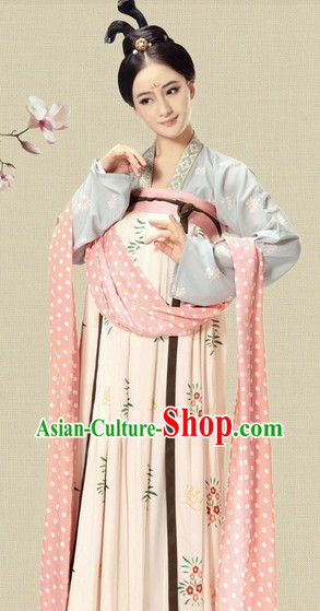 Ancient China Tang Dynasty Female Chinese Hanfu Clothing Complete Set for Women