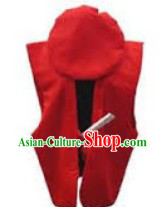 Traditional Japanese Red Birthday Celebration Kanreki Cap and Vest