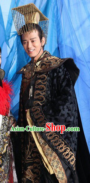 Ancient Chinese Emperor Clothing and Hat for Men
