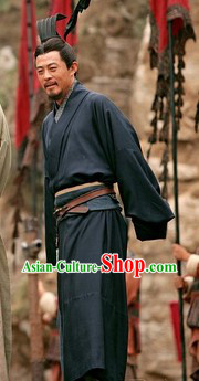 Ancient Chinese Three Kingdoms Lu Su Costume and Coronet for Men