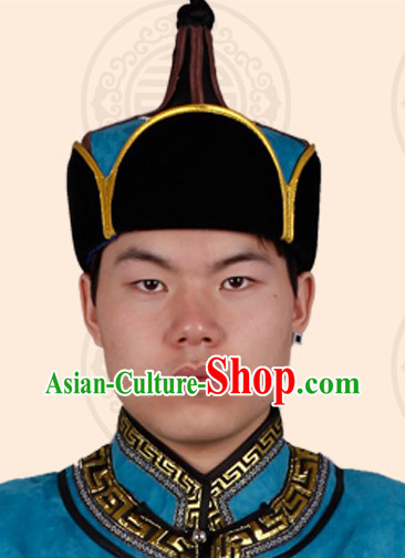 Handmade Traditional Mongolian Prince Hat for Men