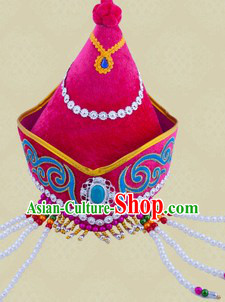 Traditional Chinese Dance Ethnic Mongolian Hat