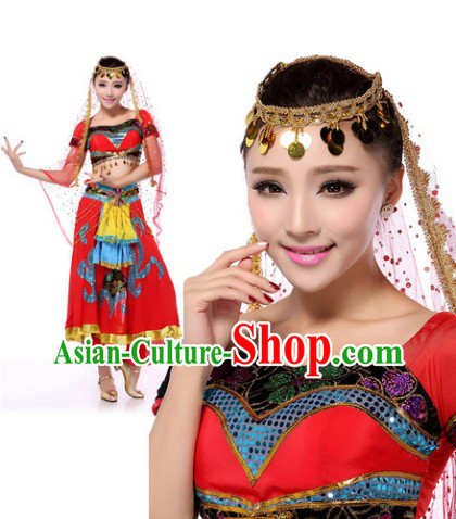 Traditional Indian Dance Costumes and Headdress for Women