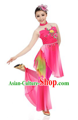 Classical Chinese Dance Costumes and Butterfly Headdress for Women