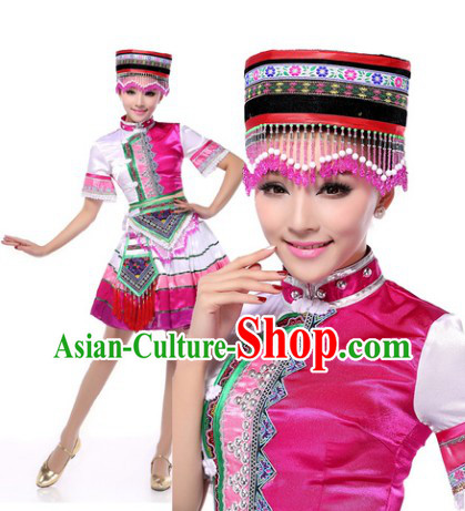 Professional Chinese Classic Miao Clothing and Headwear Complete Set for Women