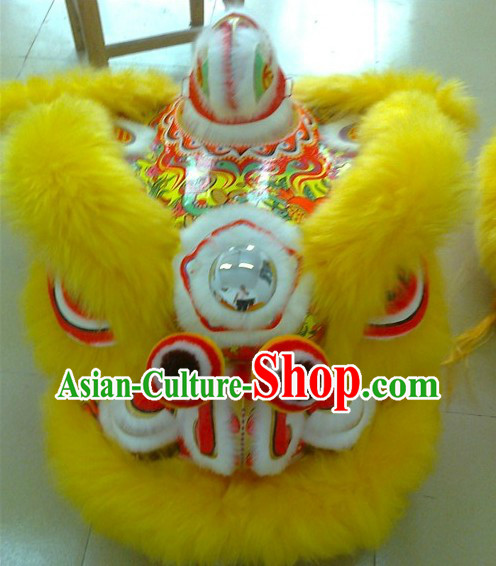 Yellow Laser Festival and Opening Handmade Fut San Lion Dance Equipment Complete Set