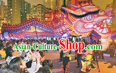 Supreme Handmade Happy Events Celebration Fluorescent Dragon Dancing Costumes Complete Set