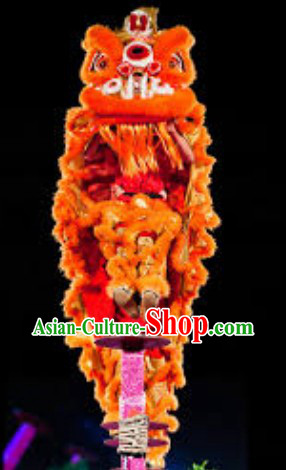 Orange Fur Hoksan Lion Head Adult Size Costumes Complete Set