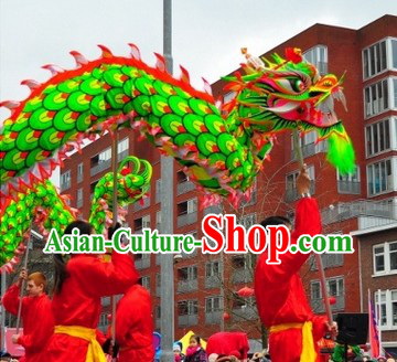 Competition and Celebration Green Dragon Dance Costume for Adults