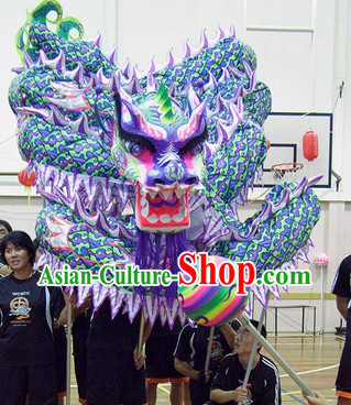 Kung Fu Association Chinese Authentic Dragon Dance Head and Costume Complete Set