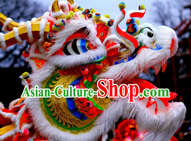 Chinese Lunar New Year Natural Wool Dragon Dance Costume Complete Set