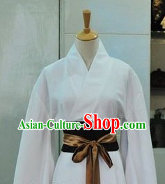 Ancient Chinese White Long Robe for Men