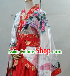 Ancient Chinese Style Red Peacock Hanfu Clothing for Ladies