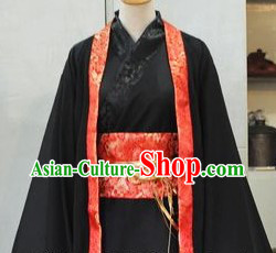 Ancient Chinese Black Han Fu Clothes for Men
