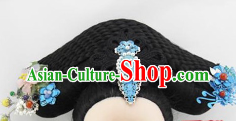 Qing Dynasty Imperial Concubine Handmade Wig and Hair Accessories