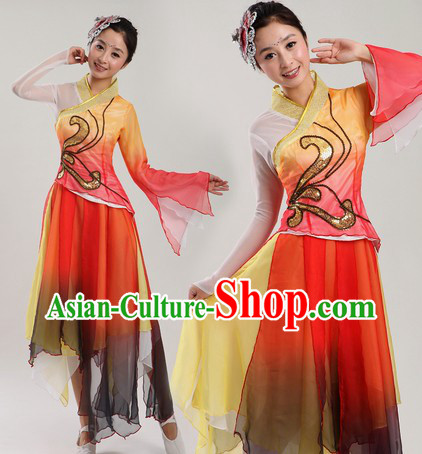 Chinese Classic Fairy Dance Costume and Headpiece for Women