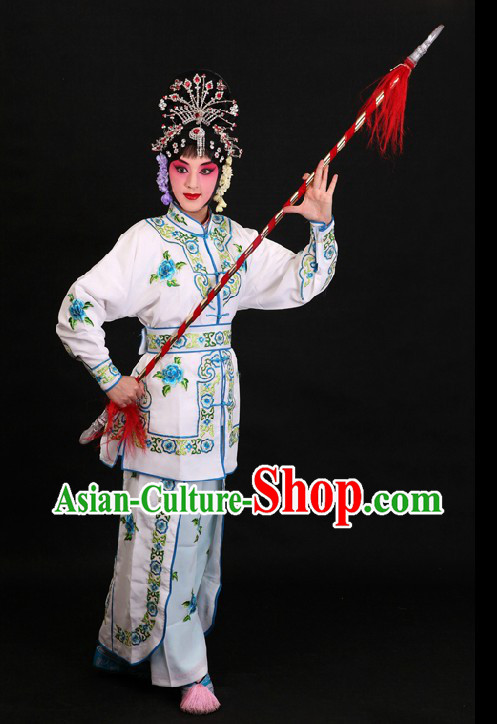 Traditional Chinese Peking Opera Wu Dan White Classical Dance Costume for Women