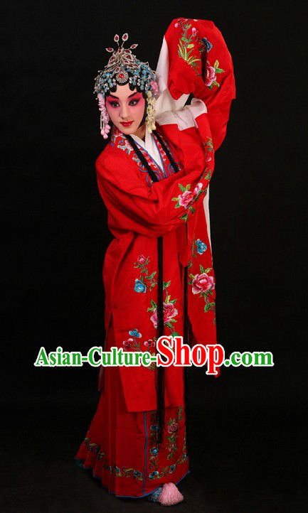 Chinese Peking Opera Huadan Long Sleeve Costume and Skirt for Women