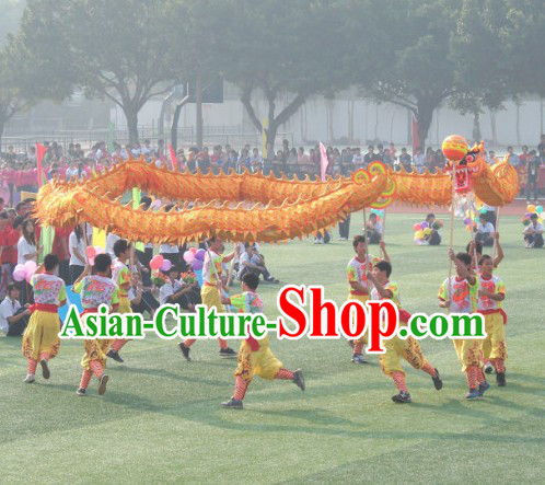 School Use Chinese Fluorescent Luminous Dragon Dancing Costumes Complete Set